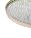 TRIBAL STRIPE - LIGHT AGED MIRROR TRAY– ROUND/LARGE